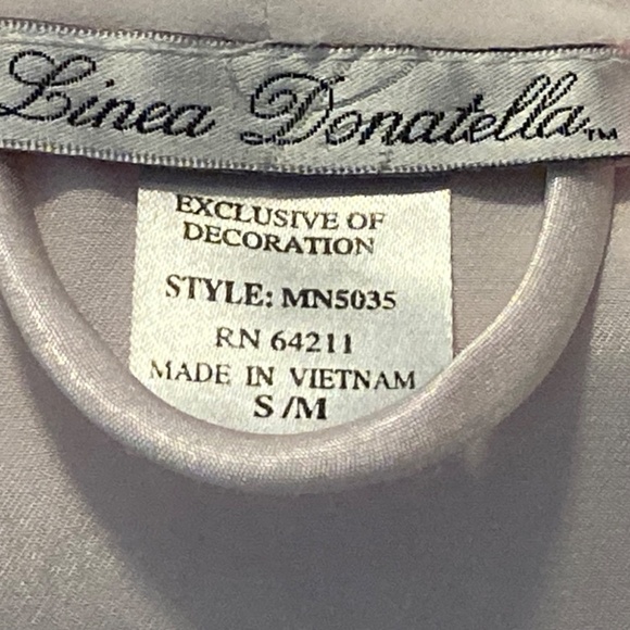 Linea Donatella LIngerie Set Pink Polyester Nightgown & Robe Size Medium Sexy - Picture 12 of 12